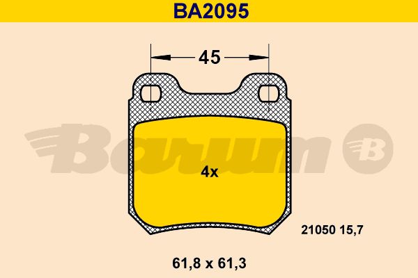 BARUM Комплект тормозных колодок, дисковый тормоз BA2095