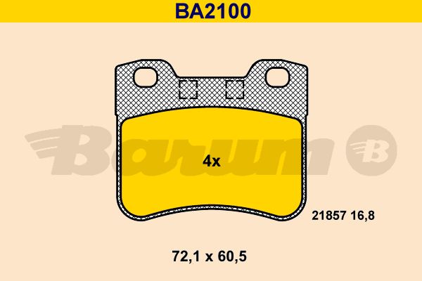 BARUM Bremžu uzliku kompl., Disku bremzes BA2100