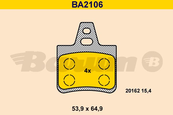 BARUM Комплект тормозных колодок, дисковый тормоз BA2106