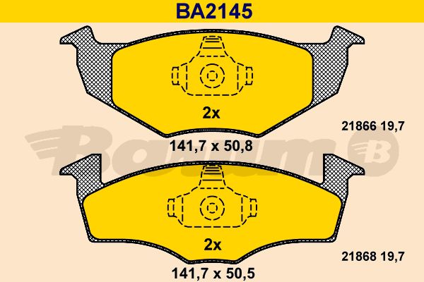 BARUM Bremžu uzliku kompl., Disku bremzes BA2145