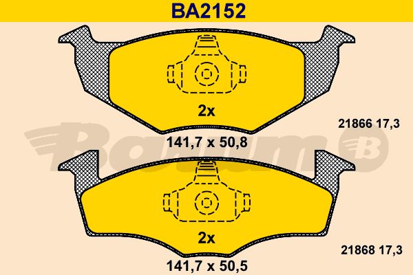 BARUM Комплект тормозных колодок, дисковый тормоз BA2152