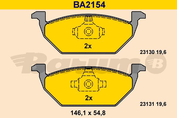 BARUM Комплект тормозных колодок, дисковый тормоз BA2154