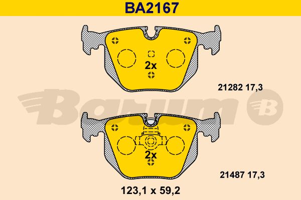 BARUM Комплект тормозных колодок, дисковый тормоз BA2167