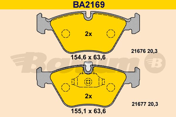 BARUM Комплект тормозных колодок, дисковый тормоз BA2169