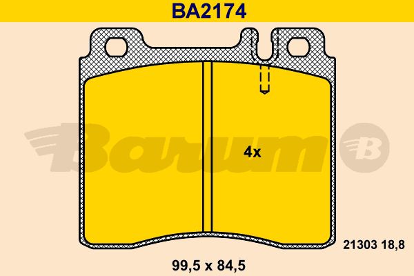 BARUM Bremžu uzliku kompl., Disku bremzes BA2174