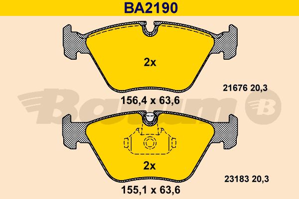 BARUM Комплект тормозных колодок, дисковый тормоз BA2190