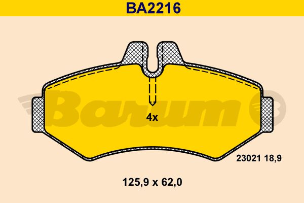 BARUM Комплект тормозных колодок, дисковый тормоз BA2216