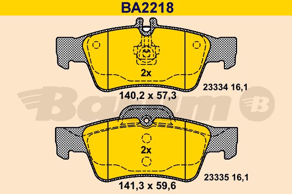 BARUM Bremžu uzliku kompl., Disku bremzes BA2218