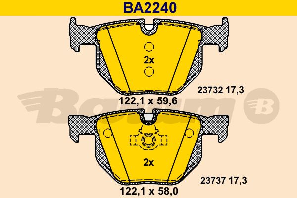 BARUM Bremžu uzliku kompl., Disku bremzes BA2240