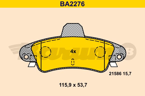 BARUM Комплект тормозных колодок, дисковый тормоз BA2276