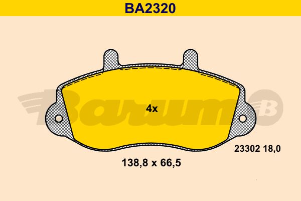 BARUM Комплект тормозных колодок, дисковый тормоз BA2320