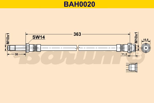 BARUM Bremžu šļūtene BAH0020