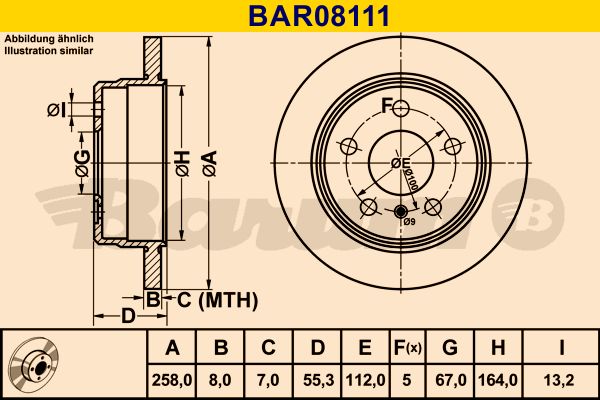 BARUM Bremžu diski BAR08111