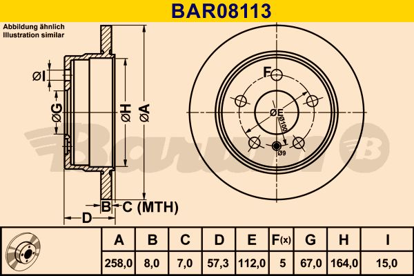 BARUM Bremžu diski BAR08113
