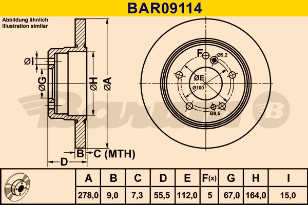 BARUM Bremžu diski BAR09114
