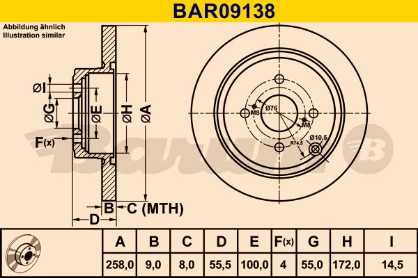 BARUM Тормозной диск BAR09138