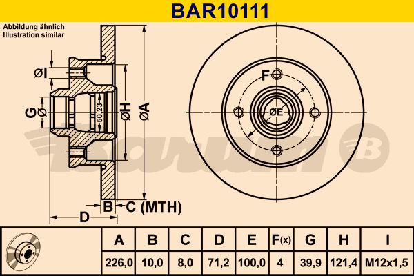 BARUM Bremžu diski BAR10111
