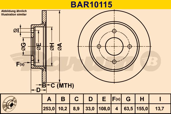 BARUM Тормозной диск BAR10115