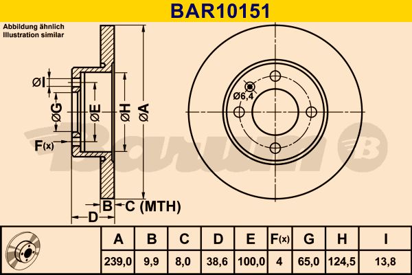 BARUM Bremžu diski BAR10151