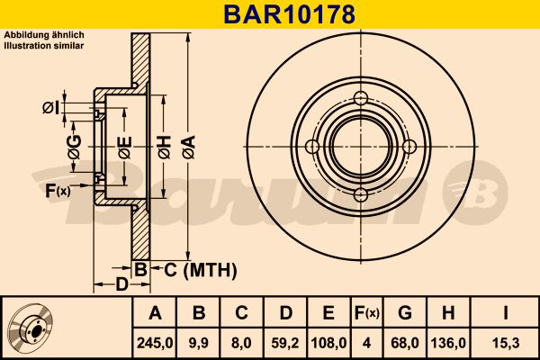 BARUM Тормозной диск BAR10178