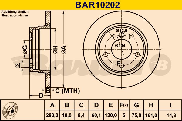 BARUM Bremžu diski BAR10202
