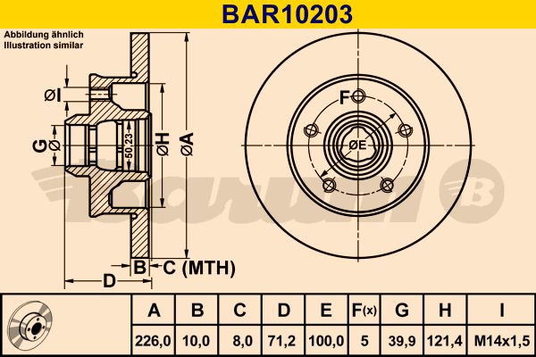 BARUM Bremžu diski BAR10203