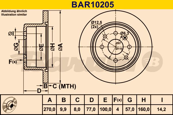 BARUM Тормозной диск BAR10205