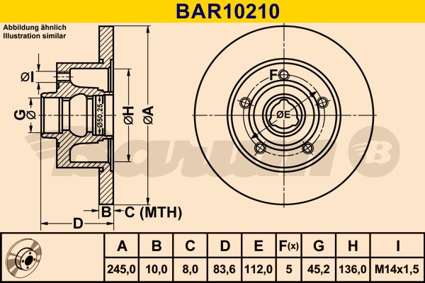 BARUM Bremžu diski BAR10210