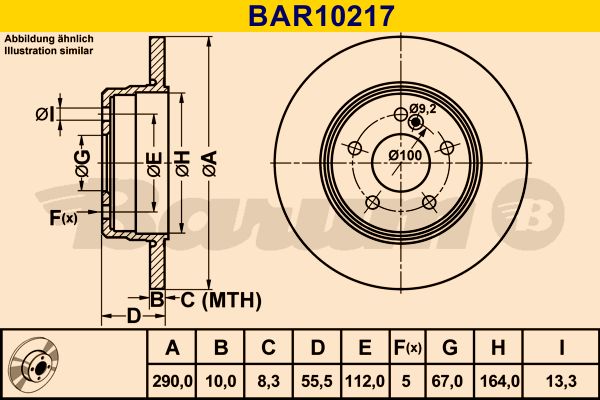 BARUM Bremžu diski BAR10217