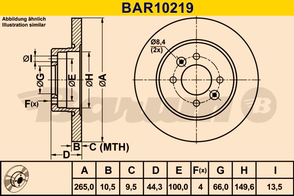 BARUM Bremžu diski BAR10219