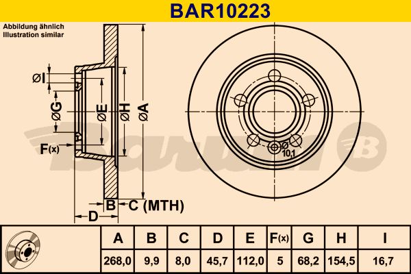 BARUM Bremžu diski BAR10223