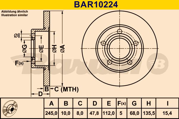 BARUM Bremžu diski BAR10224