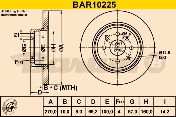 BARUM Тормозной диск BAR10225