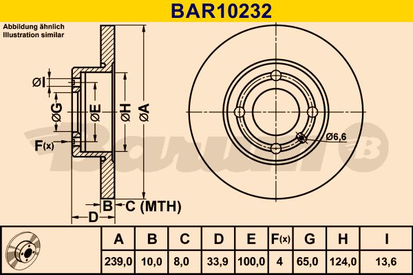 BARUM Тормозной диск BAR10232