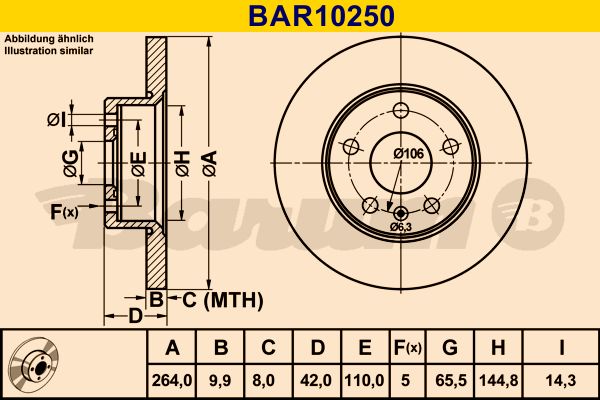 BARUM Bremžu diski BAR10250