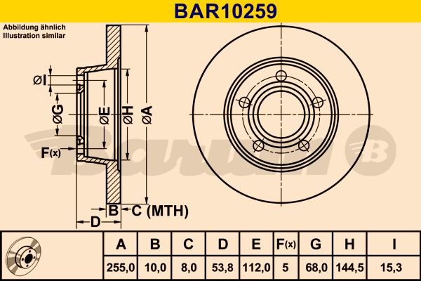 BARUM Bremžu diski BAR10259