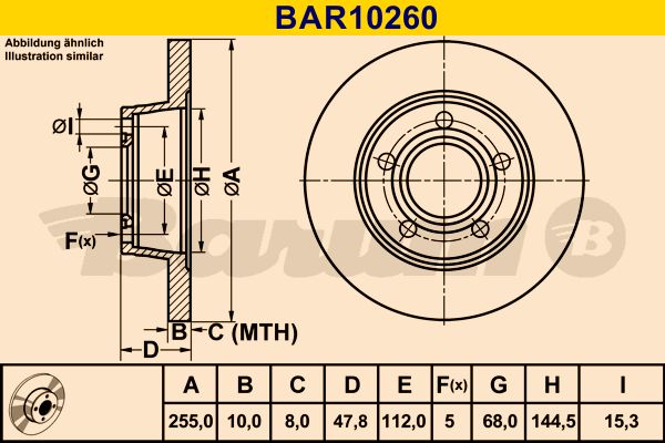 BARUM Тормозной диск BAR10260