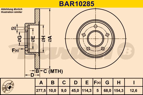 BARUM Bremžu diski BAR10285