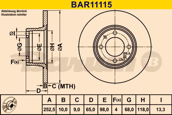 BARUM Bremžu diski BAR11115