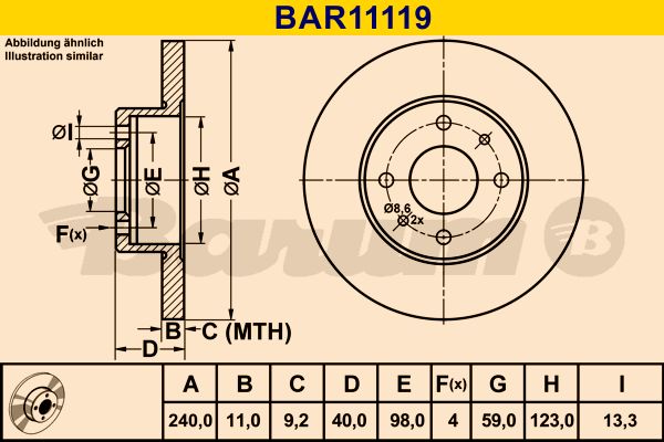 BARUM Bremžu diski BAR11119