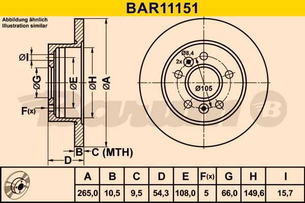 BARUM Bremžu diski BAR11151