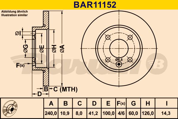 BARUM Тормозной диск BAR11152