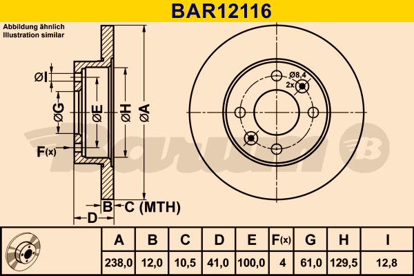 BARUM Bremžu diski BAR12116