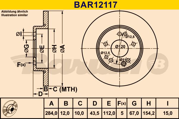 BARUM Bremžu diski BAR12117