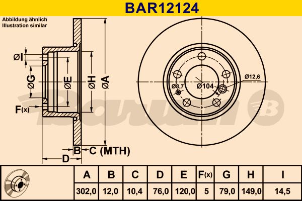 BARUM Bremžu diski BAR12124