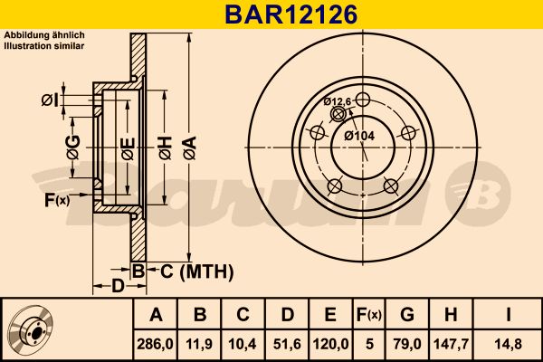 BARUM Bremžu diski BAR12126