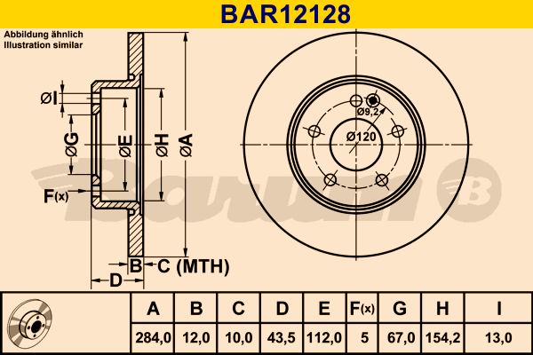 BARUM Bremžu diski BAR12128