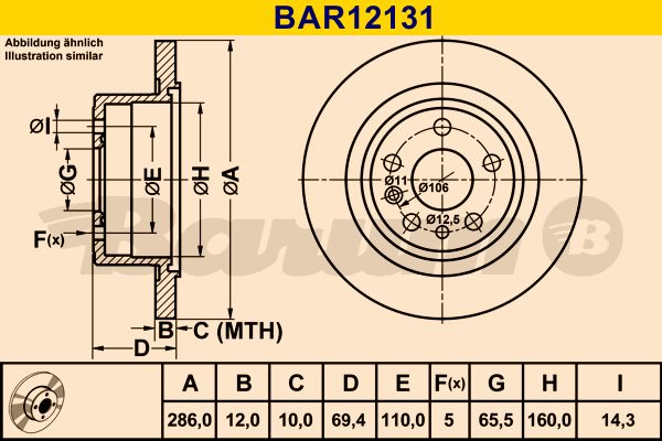 BARUM Тормозной диск BAR12131