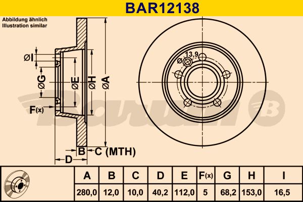 BARUM Bremžu diski BAR12138