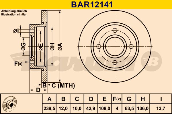 BARUM Bremžu diski BAR12141